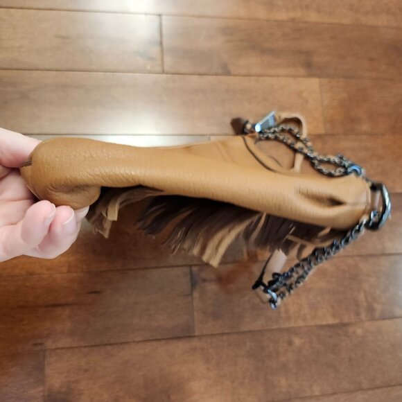 Aimee Kestenberg Kaiden brown leather crossbody shoulder bag in suede fringe - Picture 14 of 16